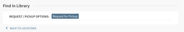 Request for Pickup button in an item record screen